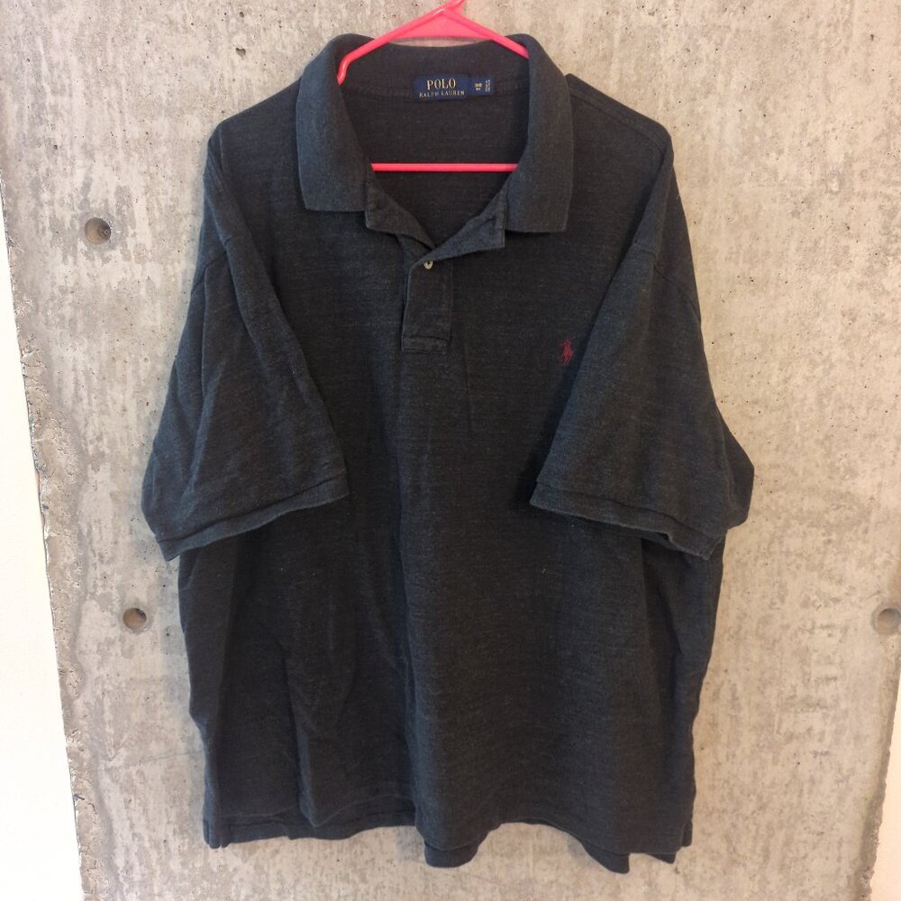 Polo Ralph Lauren Mens 3XB 3XL Big Dark Heather Gray Polo Shirt Golf Office